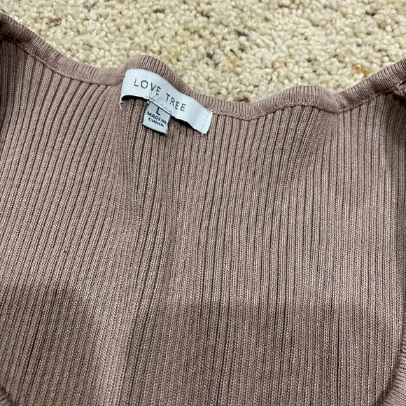 Love Tree Ribbed Bodysuit set- Green and brown- size L-281 - Picture 2 of 4